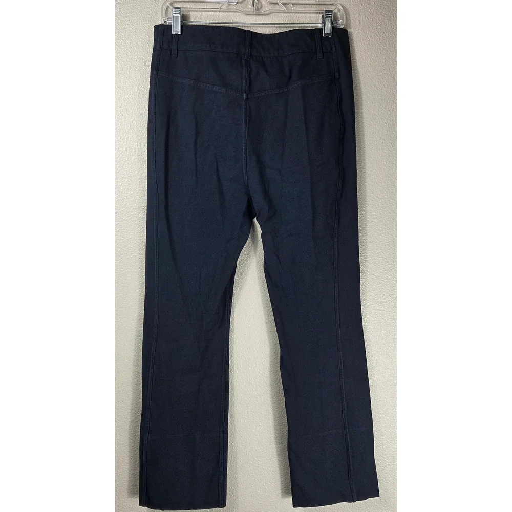 AYR The Sizzle Navy Tonal Seamed Split Hem Pants Women's 10